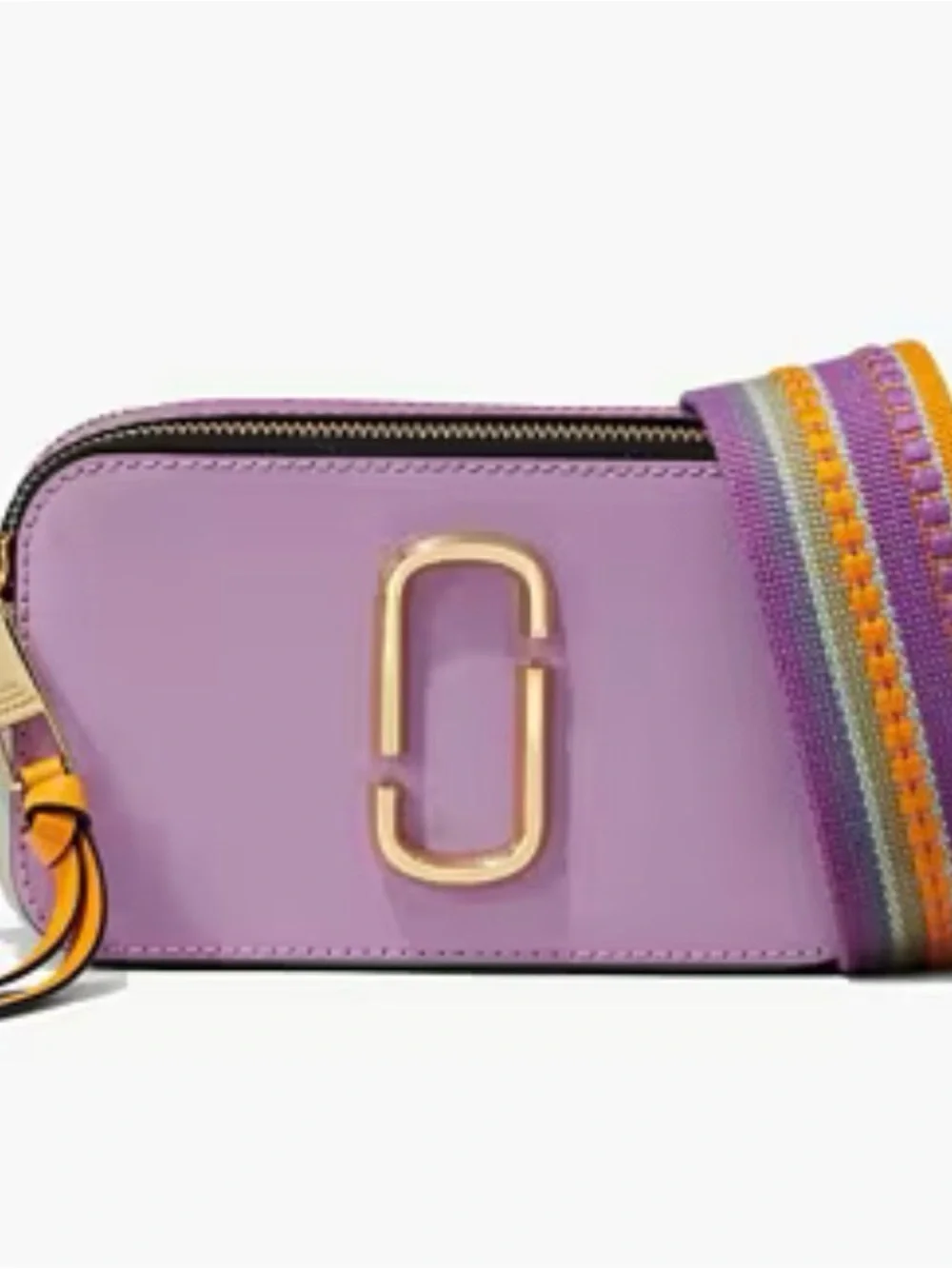 Marc Jacobs Lavender Mixed-Panel Snapshot Crossbody with Gold Hardware
